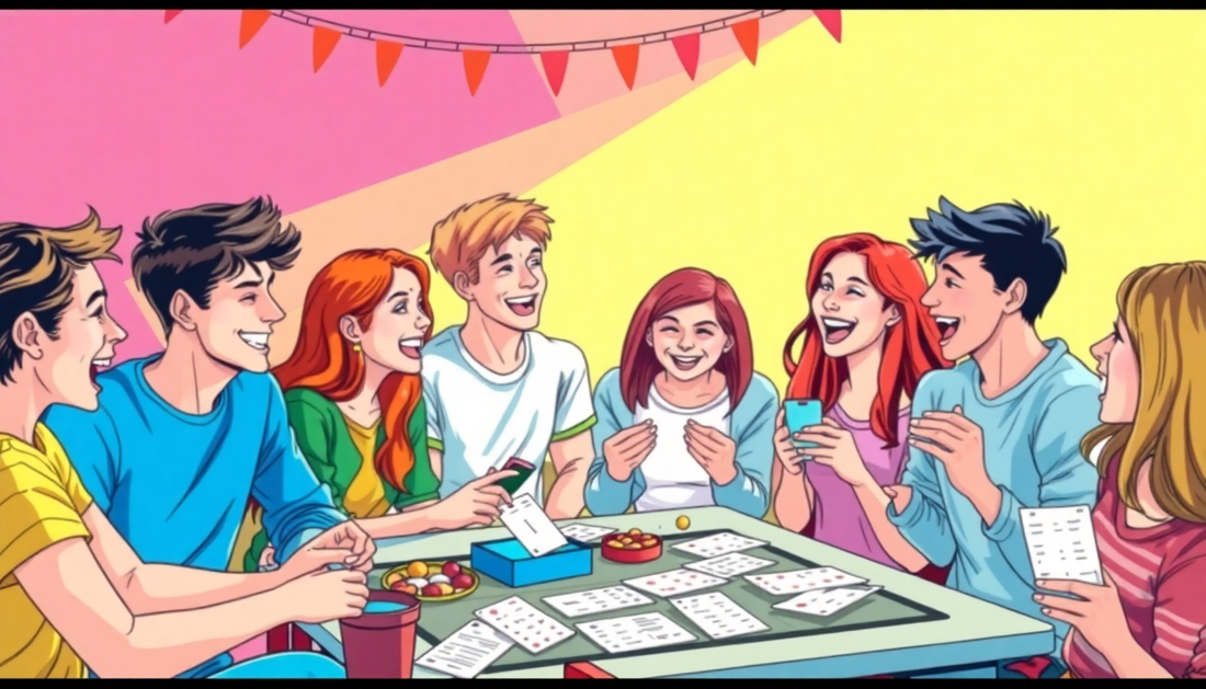 Group of teens enjoying the best party games for teens at a vibrant gathering