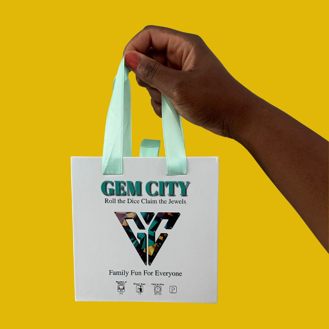 Gem City Family Dice Games Tote Bag with Bright Colors and Easy Grip Handles